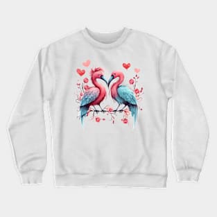 Valentine Kissing Moa Bird Couple Crewneck Sweatshirt